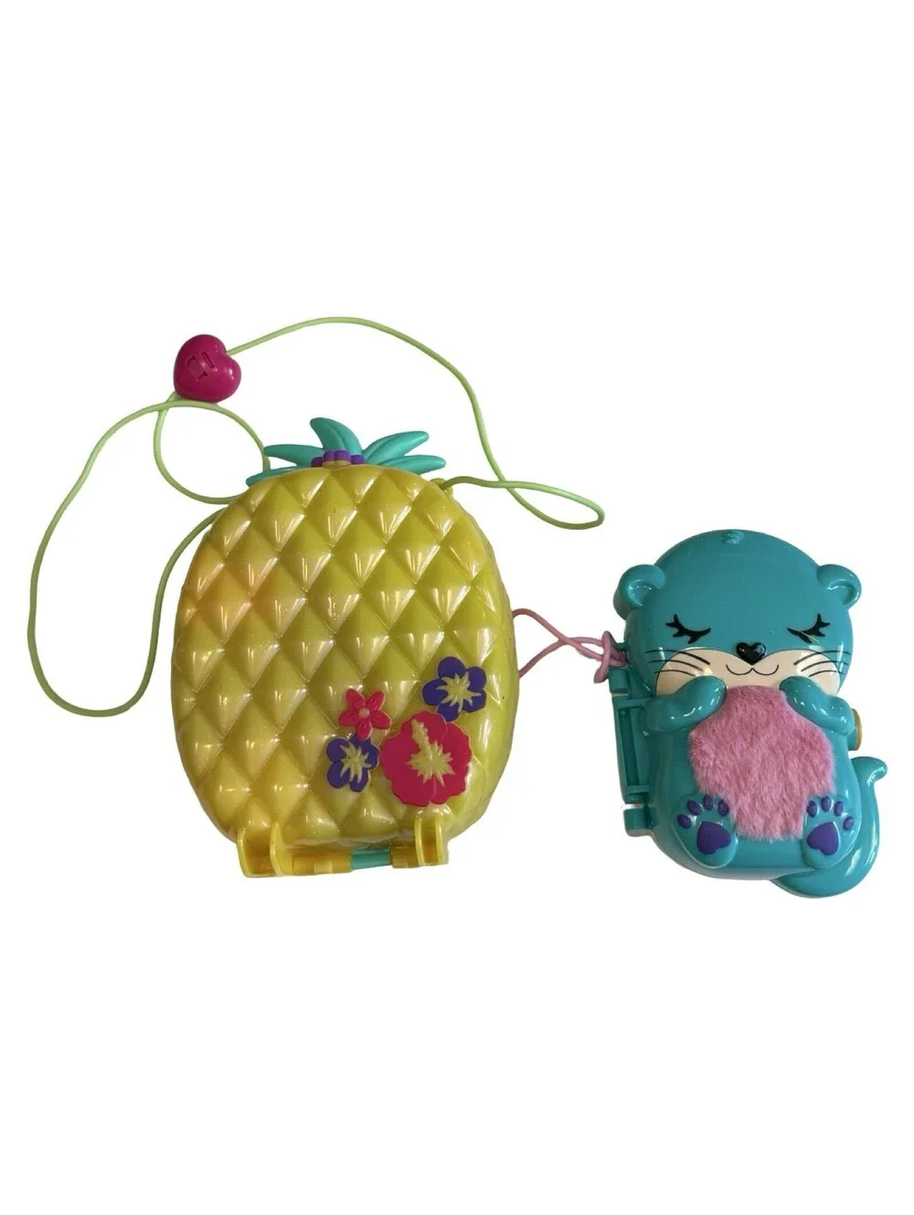 Polly Pocket Otter & Pineapple Travel Playset Dolls + Accessories